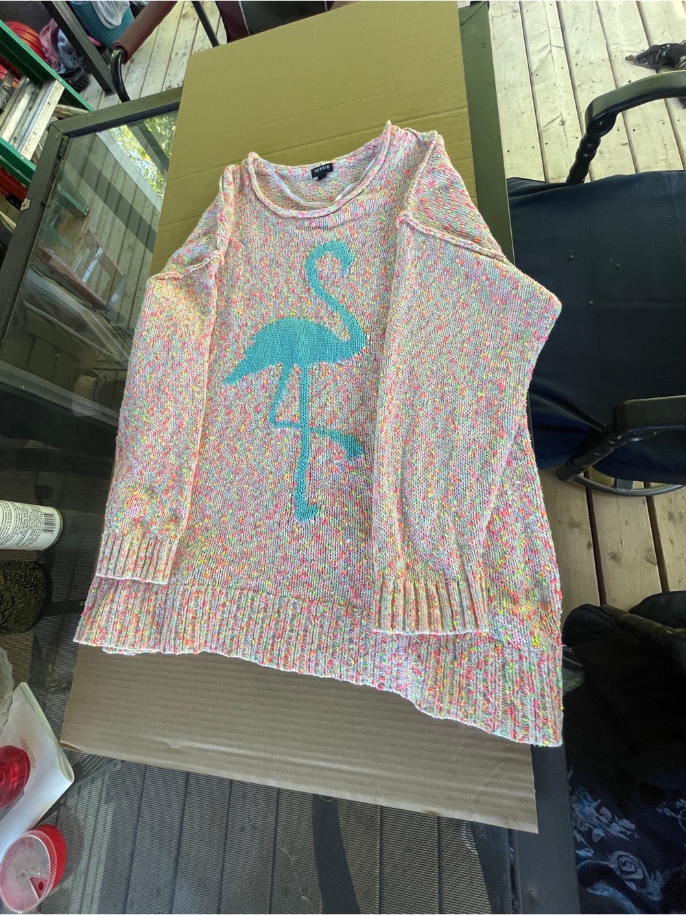 torrid Pastel Multicolor Knit Sweater with Neon Speckle